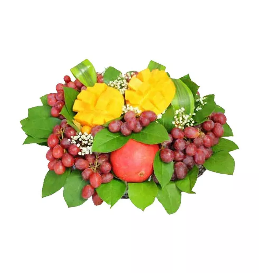 Beautiful Basket of Vine Fresh Fruits