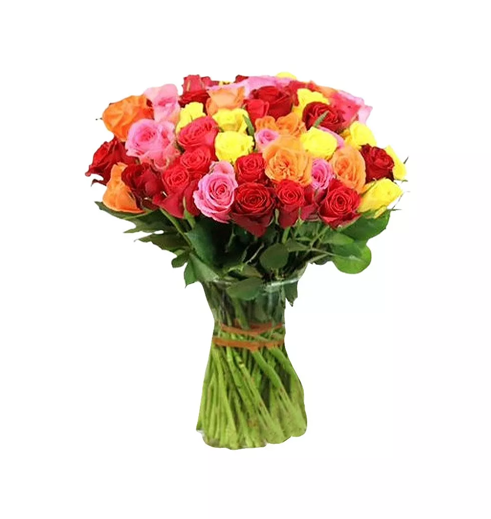 Joyful Multicolor Rose Bouquet