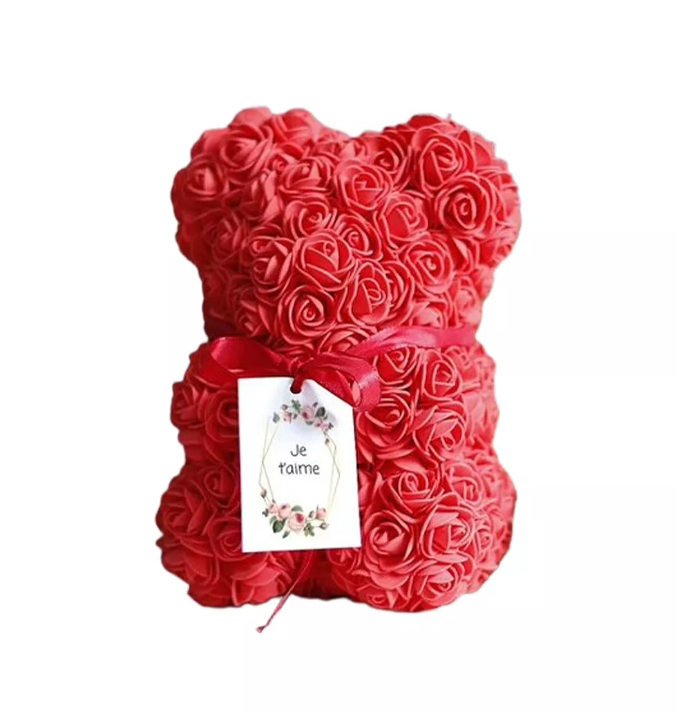 Foam Rose Teddy Bear