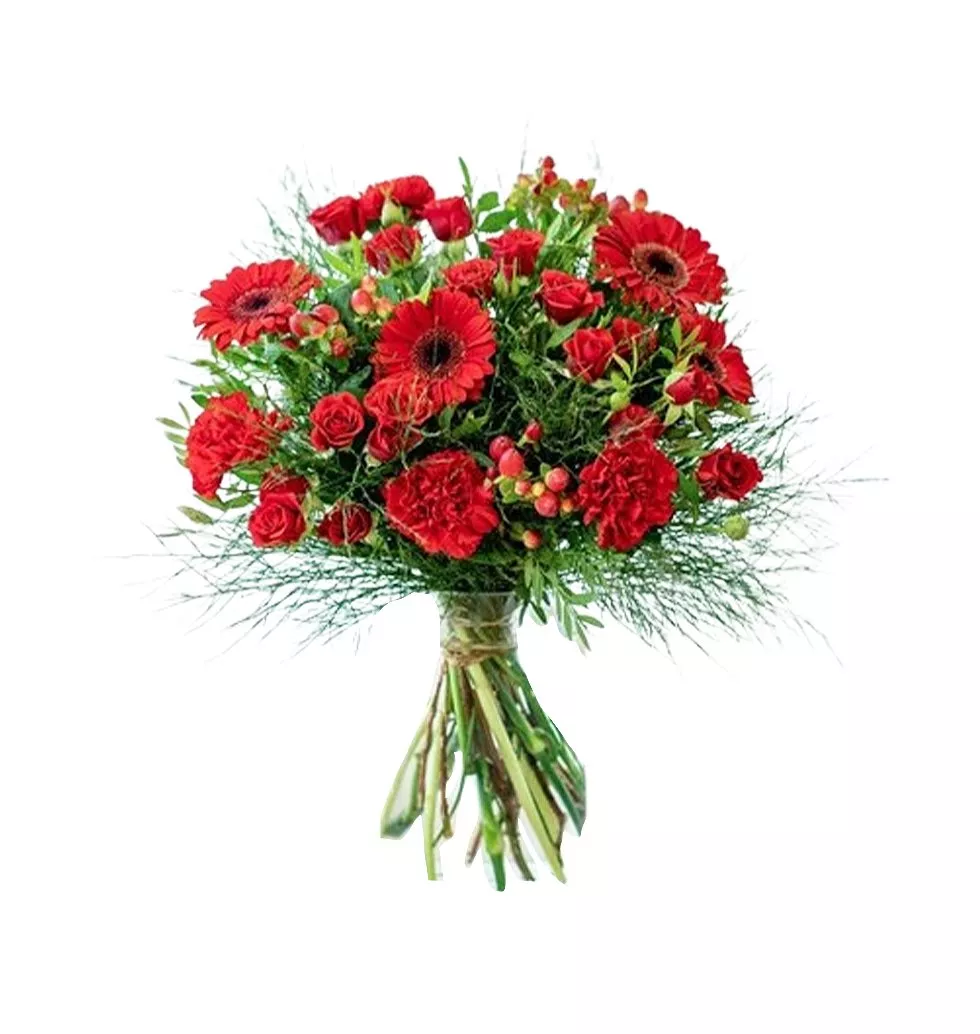 Elegant Red Rose & Gerbera Bouquet