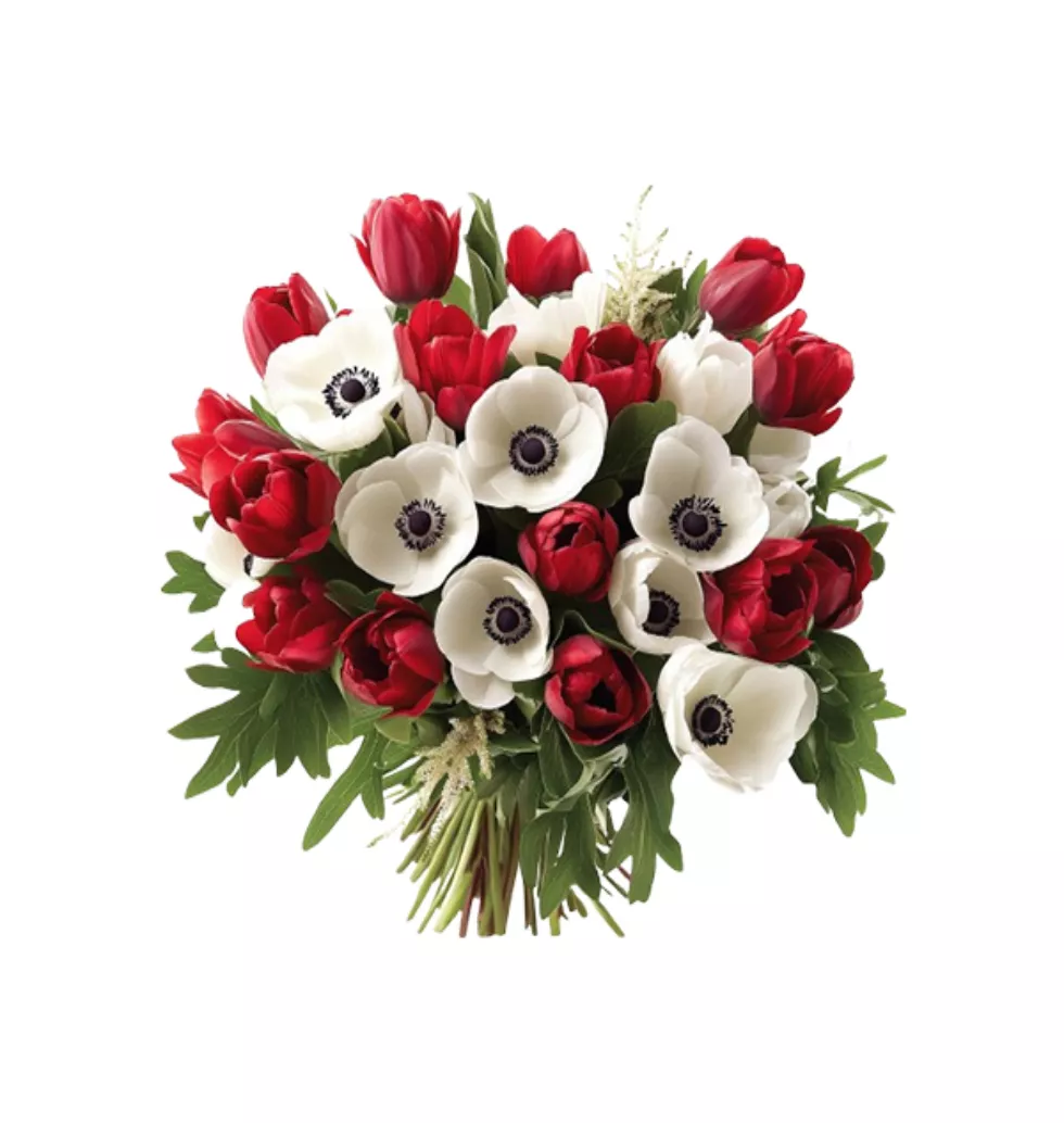 Beautiful Anemone & Tulip Bouquet