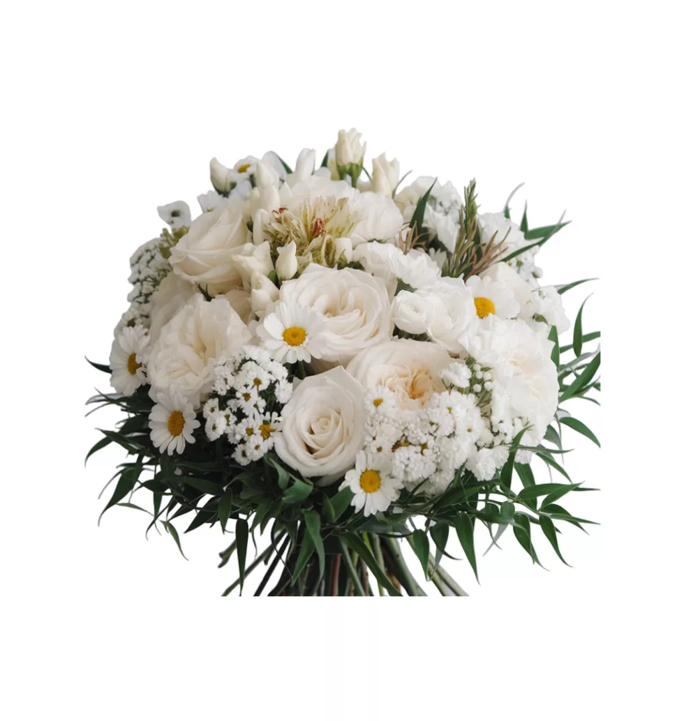 Crisp White Floral Delight Bouquet