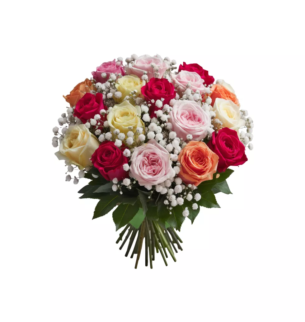 Vibrant Romance Bouquet Of Rose